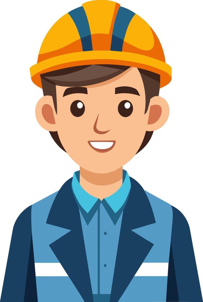 A cartoon man in a hard hat vector
