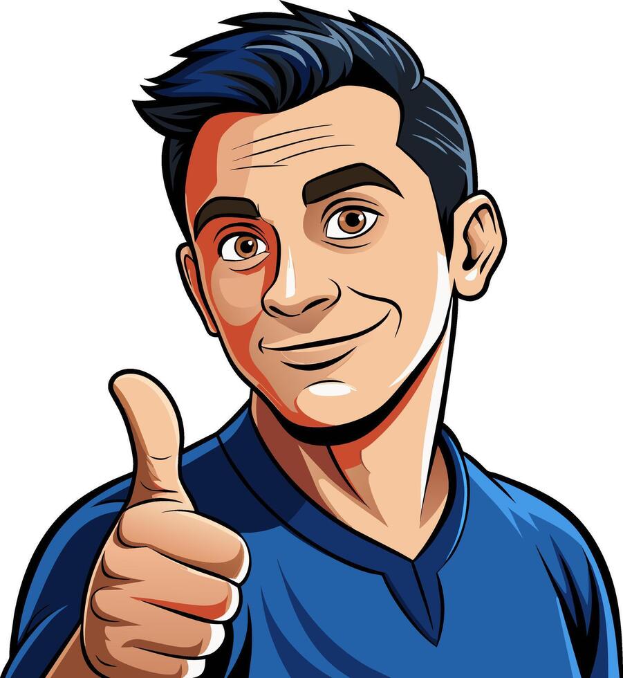 A cartoon man giving the thumbs up vector