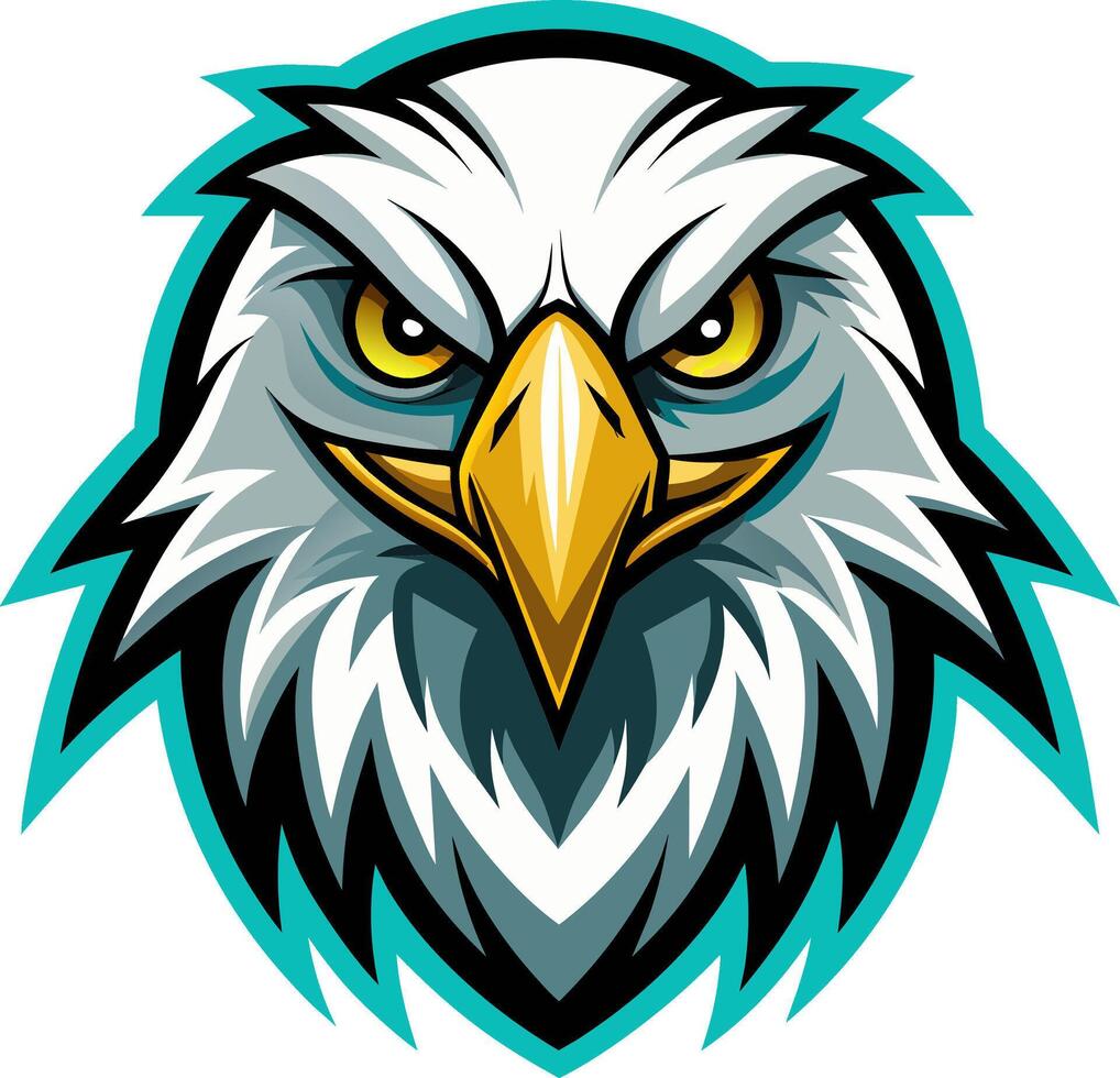 An eagle mascot head with a yellow beak vector