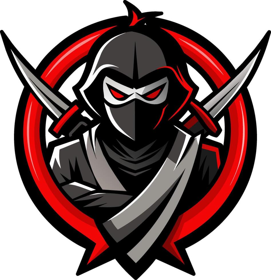 A ninja with two swords in his hands vector