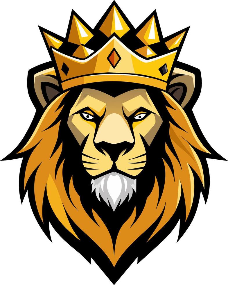 Lion head with crown vector