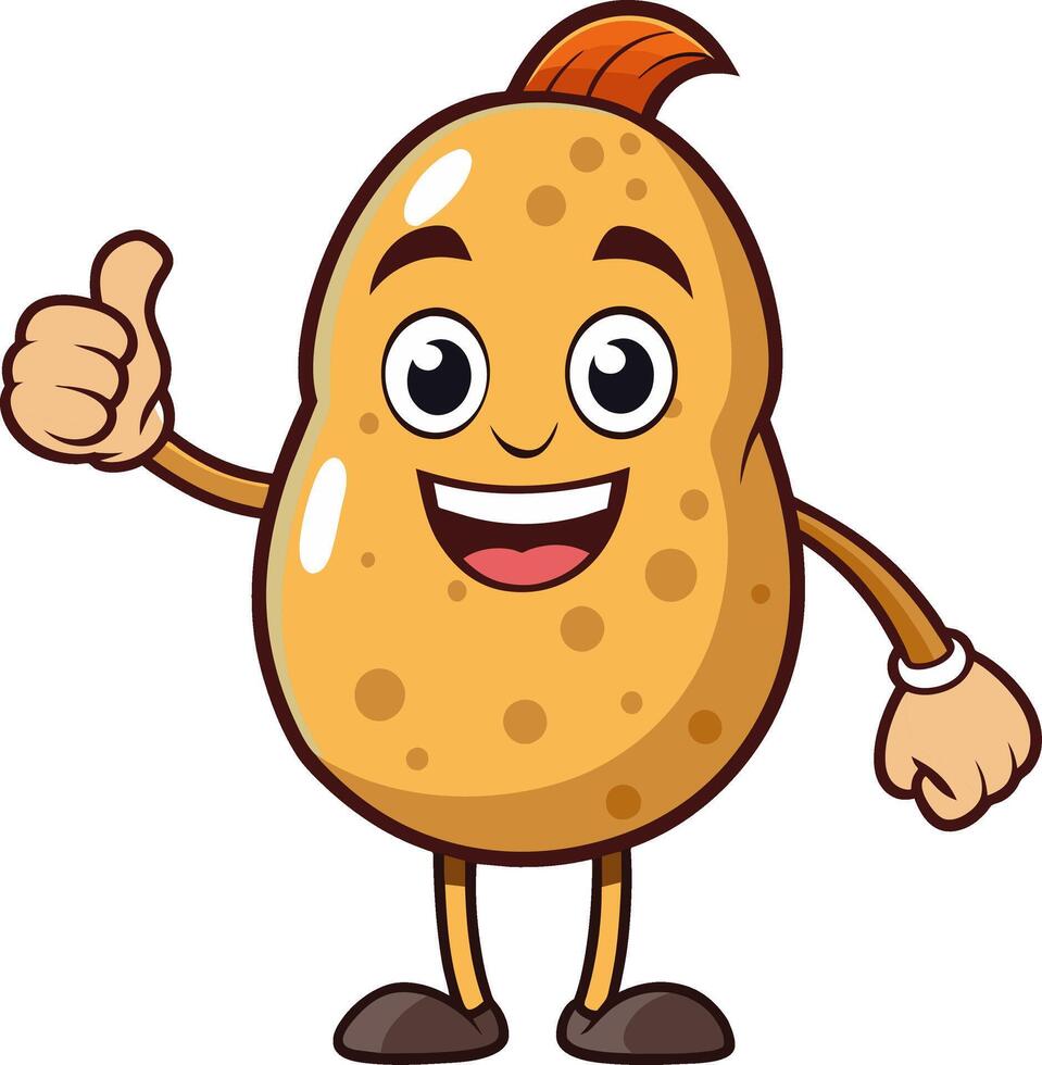 A cartoon potato character giving a thumbs up vector