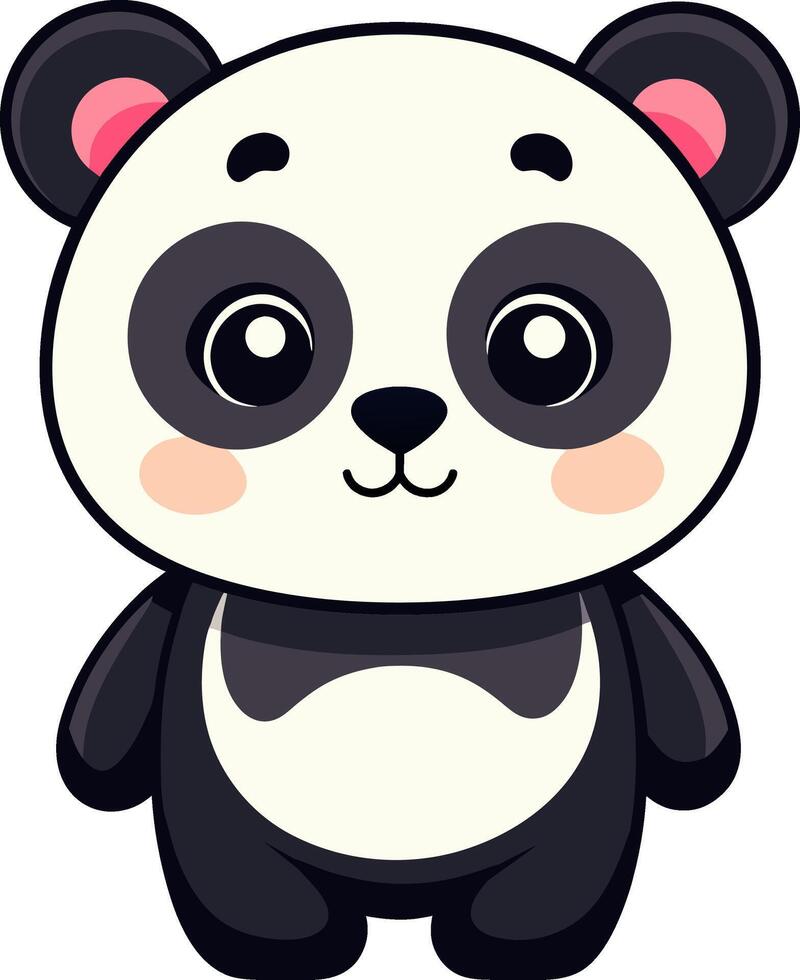 A cartoon panda bear with a big smile vector
