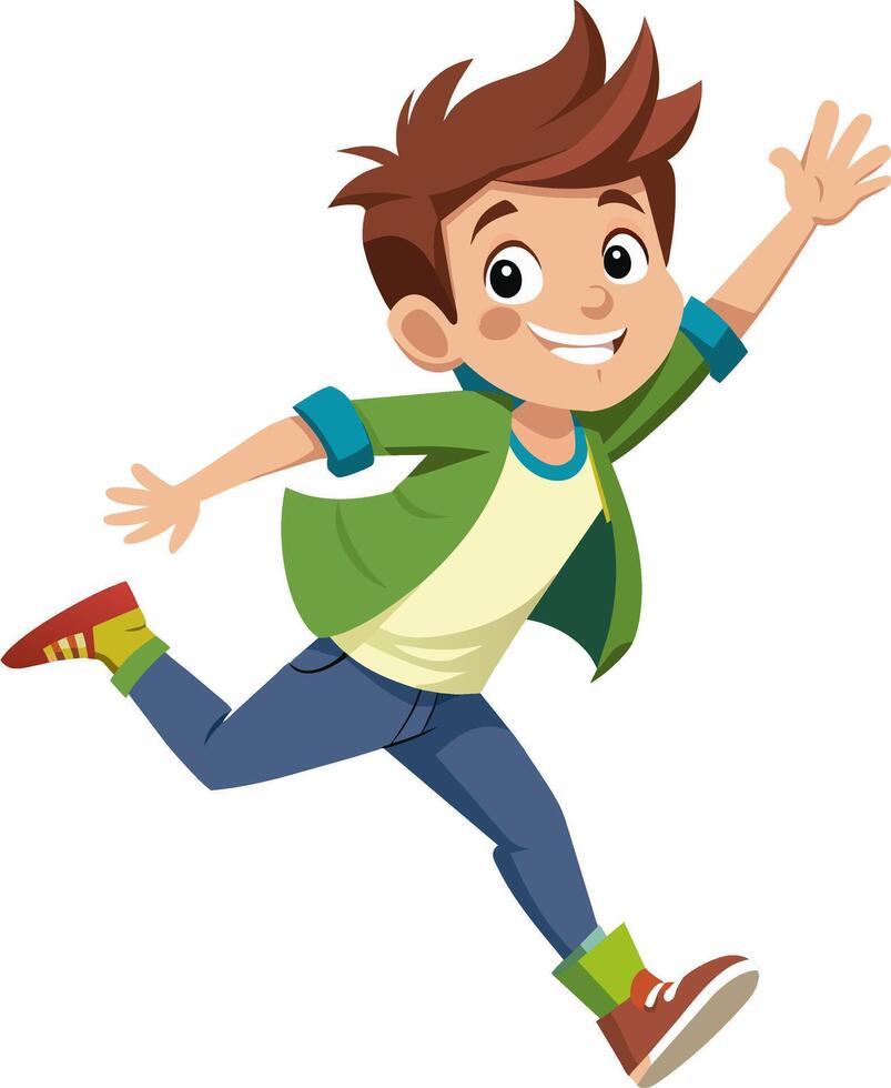 Cartoon boy running vector