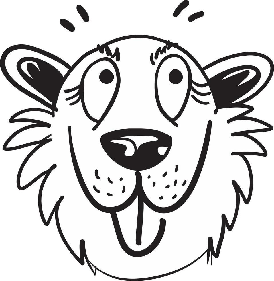 A cartoon dog with a tongue sticking out vector