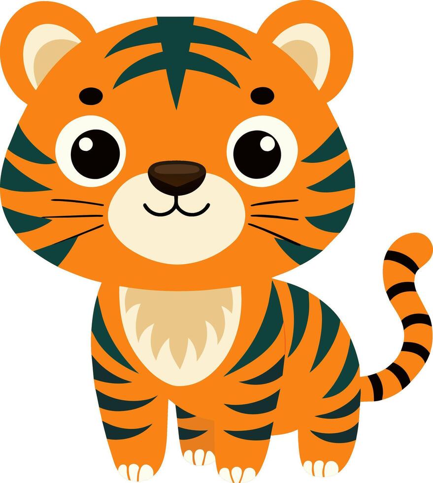 A cartoon tiger with a big smile vector