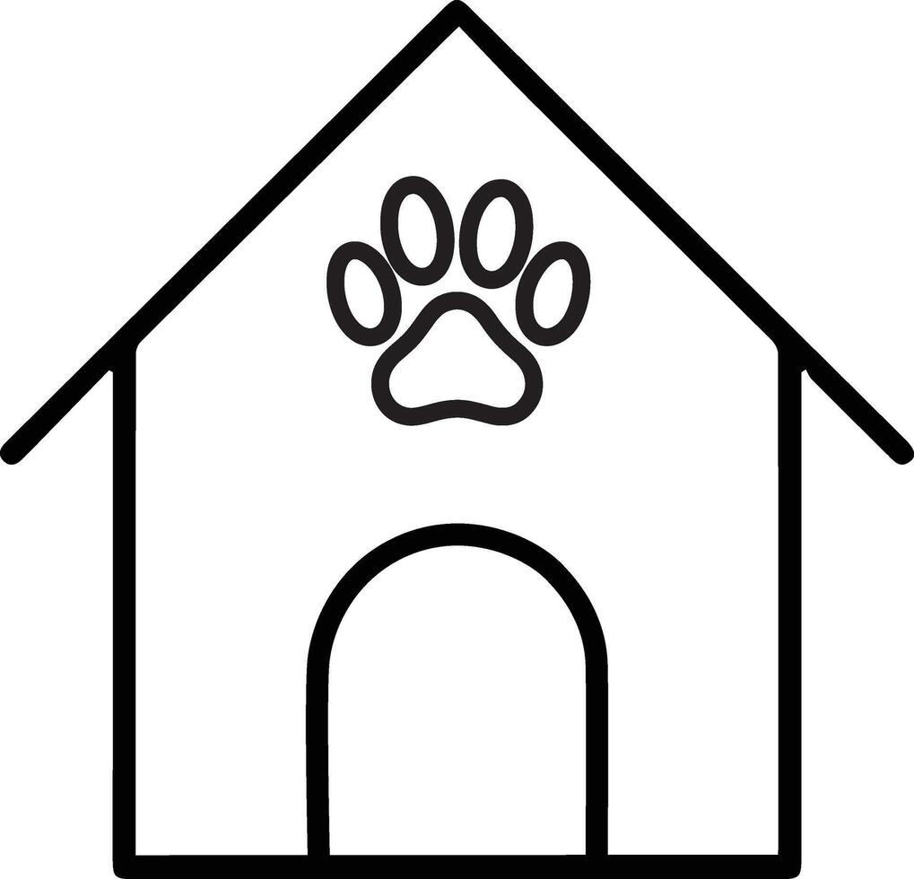 Modern pet house icon design with thin lines for easy integration vector