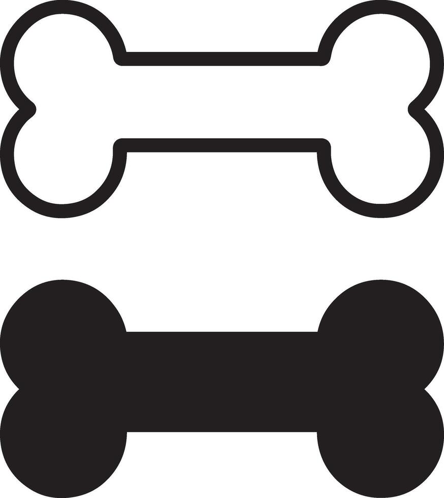 Flat style dog bone icon with modern look ideal for pet brand designs vector