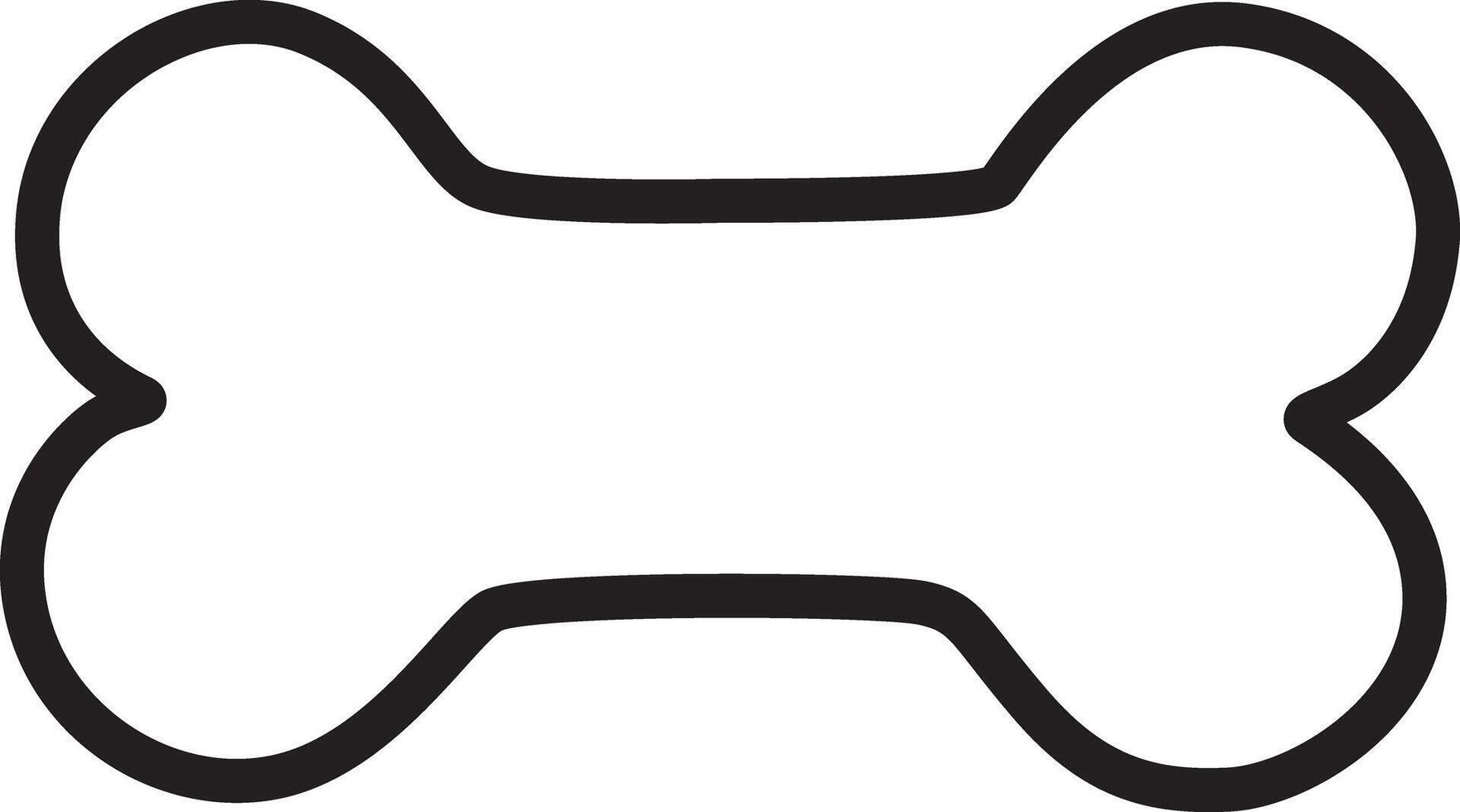 Flat design dog bone icon in outline style great for pet themed projects vector