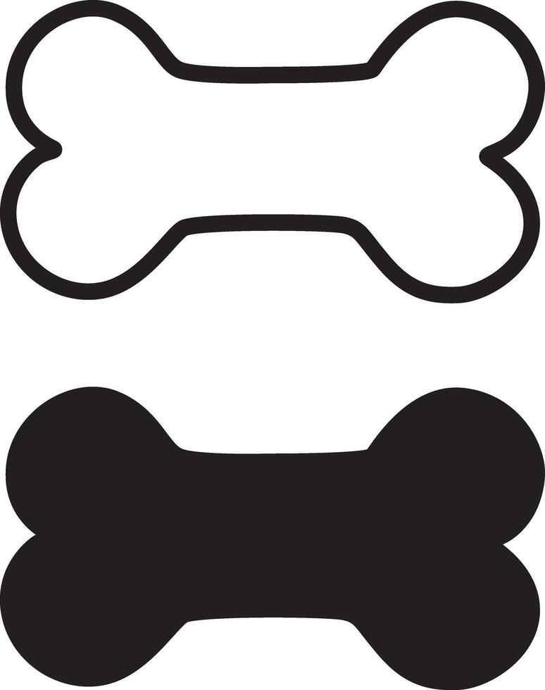 Minimalist dog bone icon in flat design for animal and pet related visuals vector