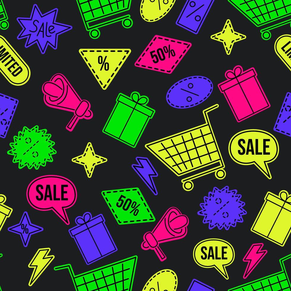 seamless pattern of sale, promotion and marketing vector