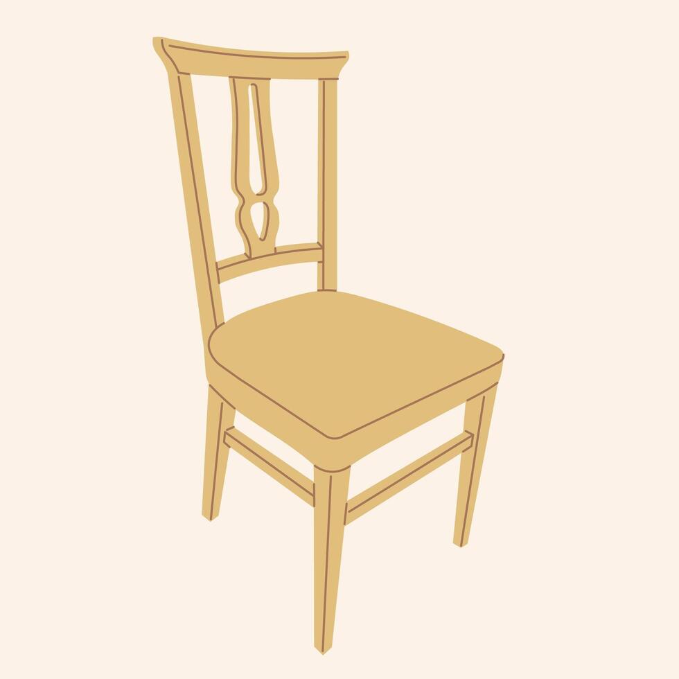 vintage chair in flat style vector
