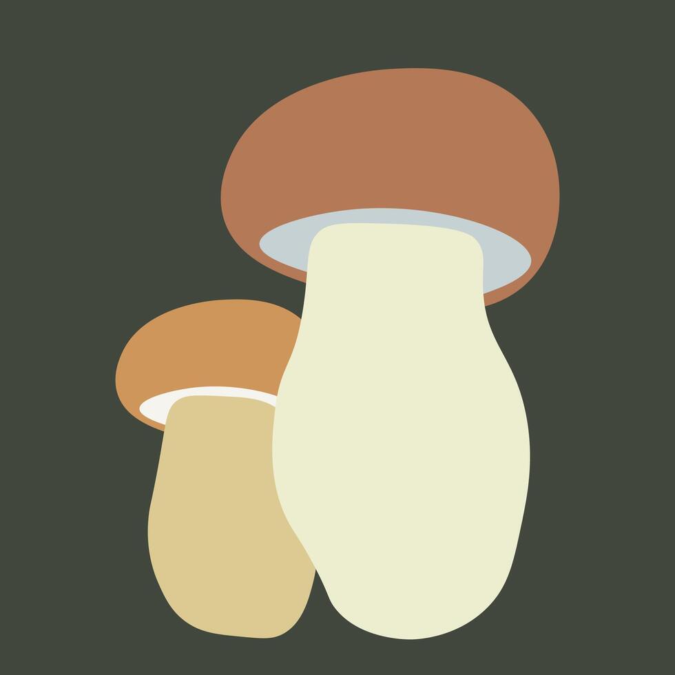 fat forest mushroom illustration vector