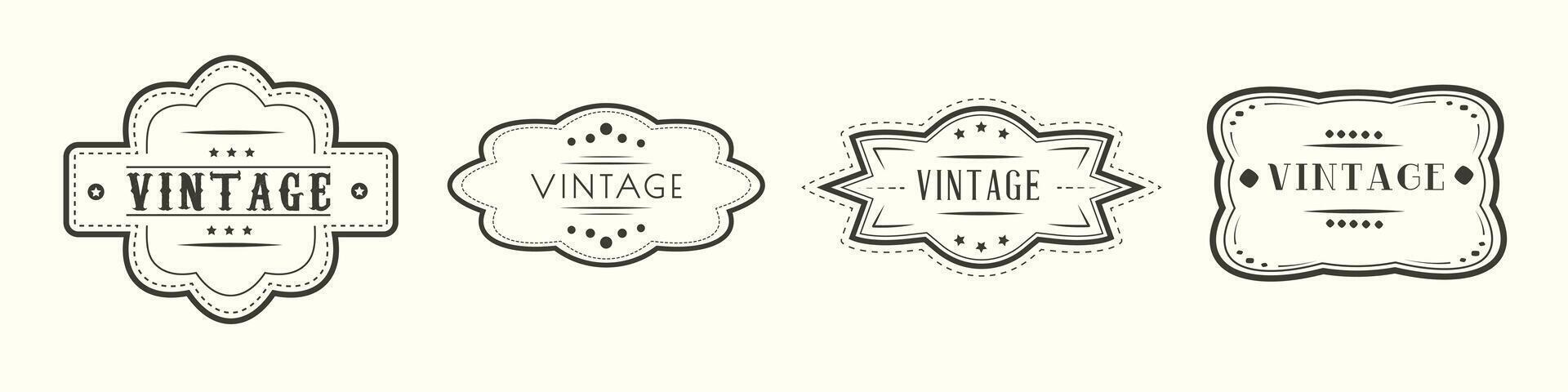 Classic ornate text in retro style, vintage luxury antique signboard. Labels, logos and badges in retro, vintage style vector