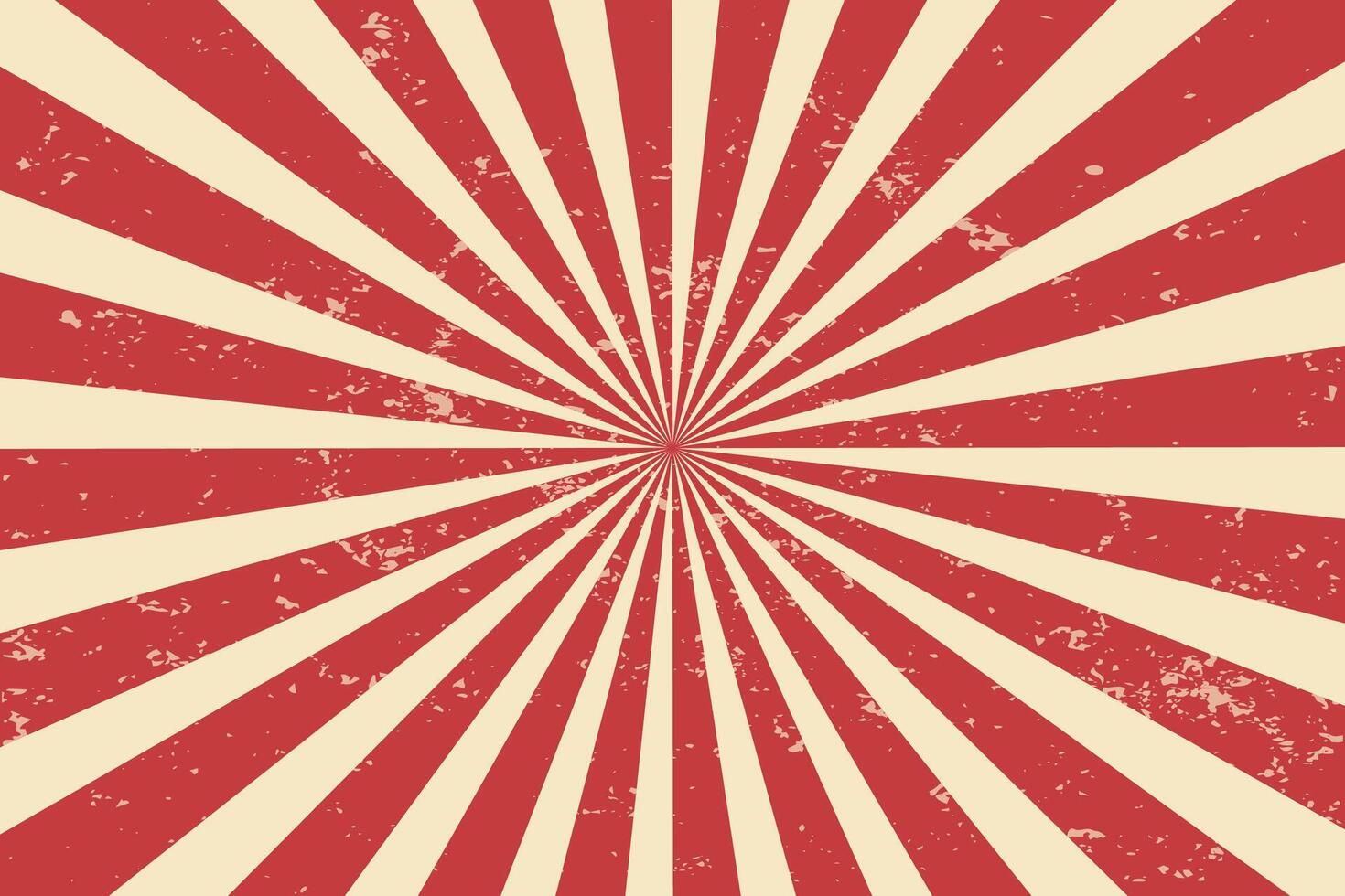 Circus background and spiral retro rays pattern. Vintage poster of red white sun or star burst radial lines with grunge texture, circus, carnival, summer fair or chapiteau backdrop vector