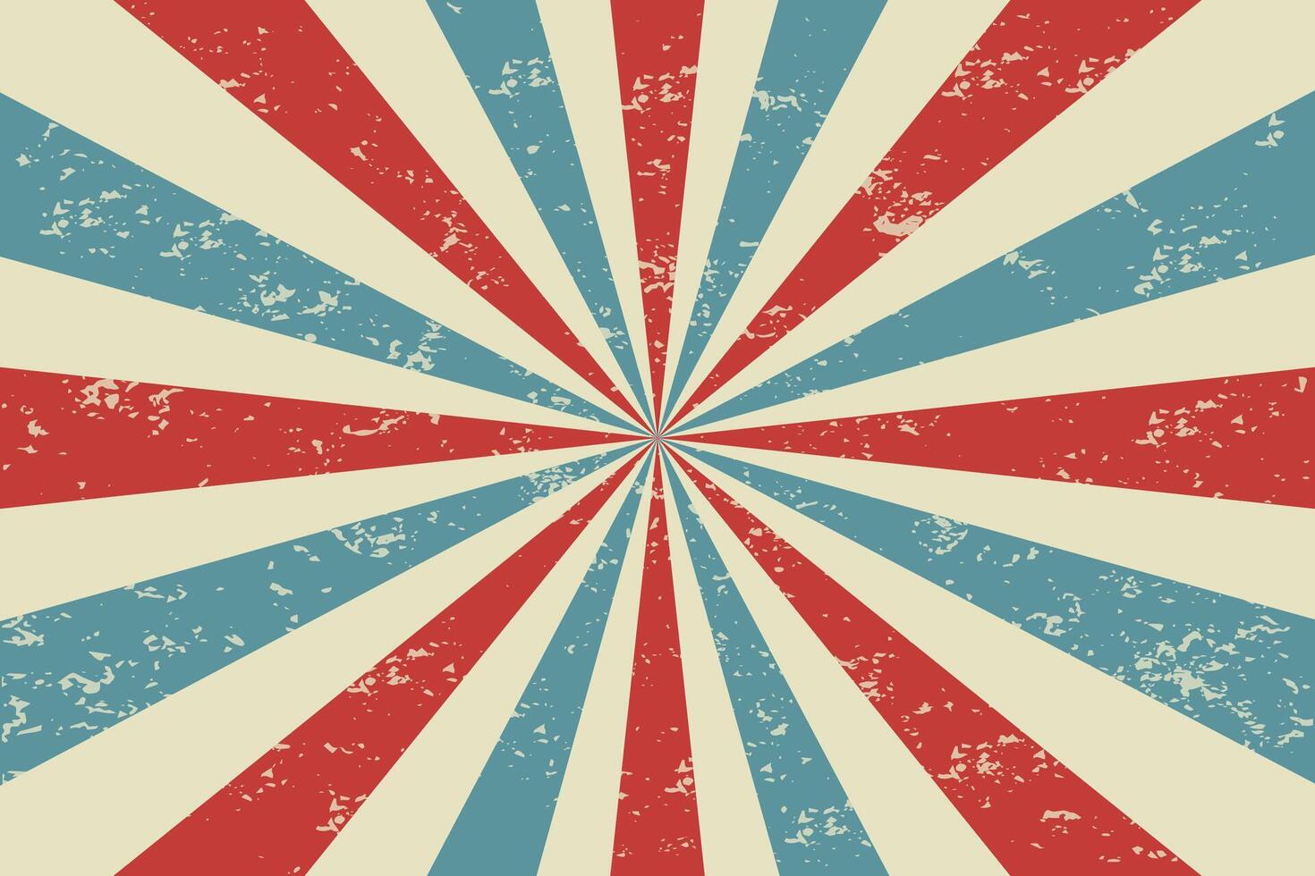 Classic retro colors sunbust rays background vector