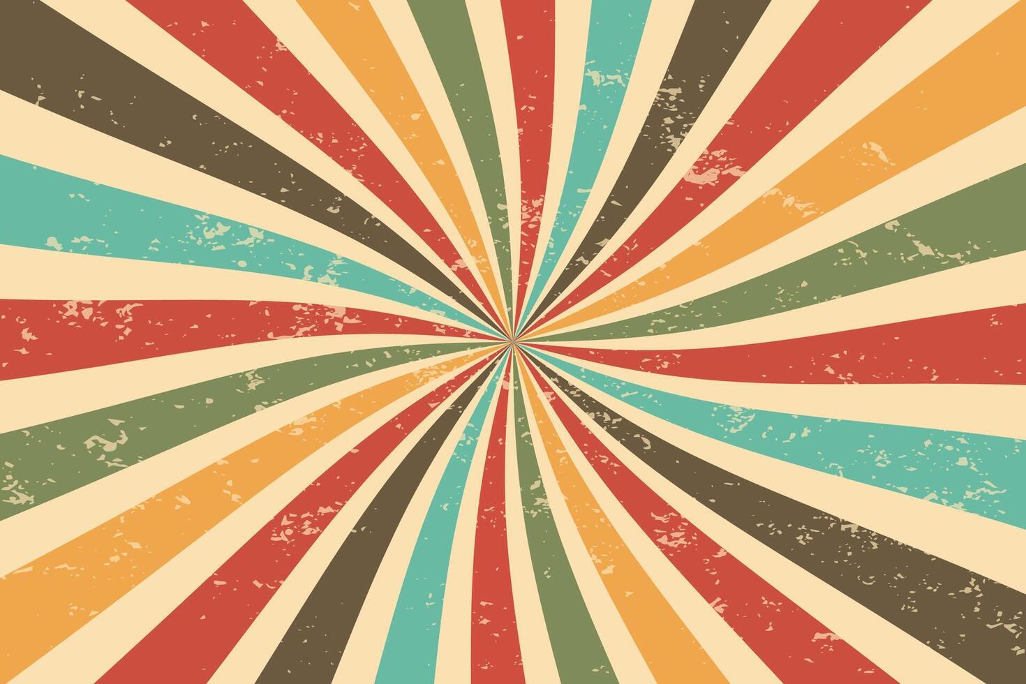 Abstract vintage retro sunburst rays background 70s vector