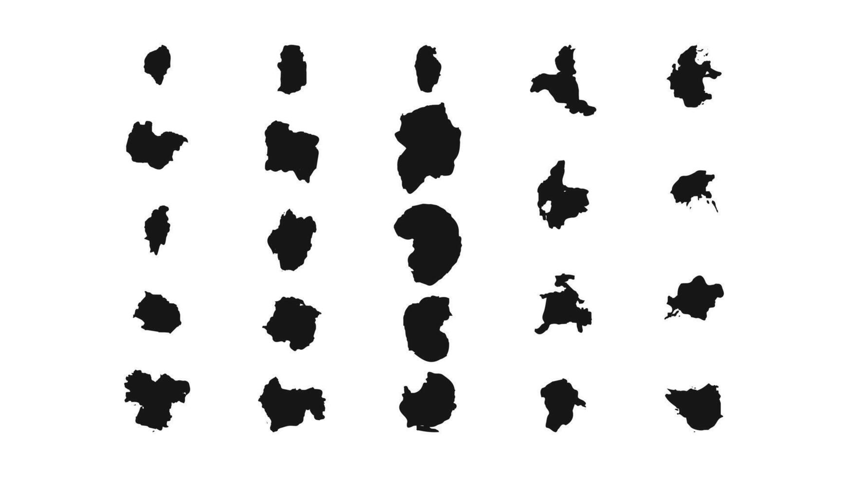 Texture brushes and blotches smears various shapes. Big and small. For cover backgrounds and decorative accents for social media posters and websites. illustration. vector
