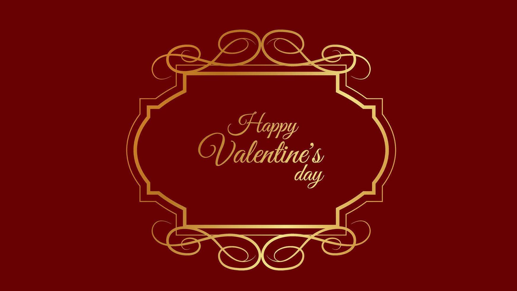 Valentines Day text in a vintage frame. Swirl and pattern. Design banner invitation card recognition web page. illustration. vector