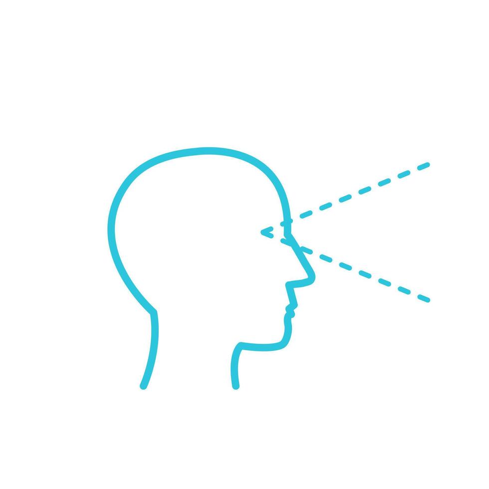 Visual perception icon. Isolated on white background. From blue icon set. vector