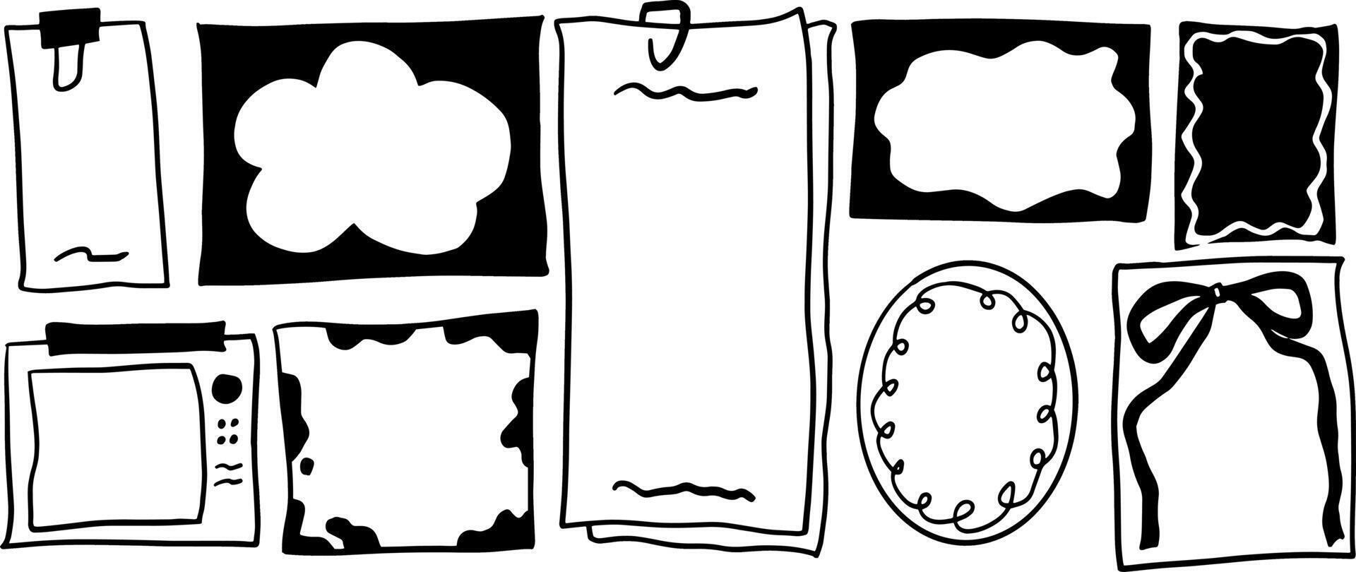 Black and White Memo Art for Notepad Designs vector