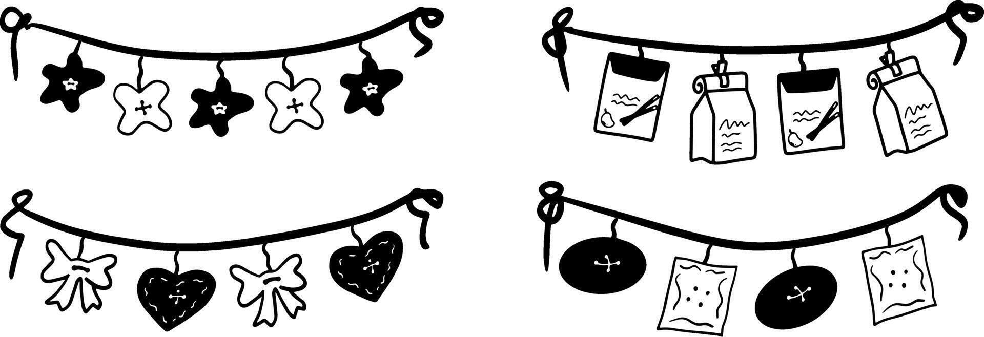 Minimal Bunting Flag Set for Celebration Art vector