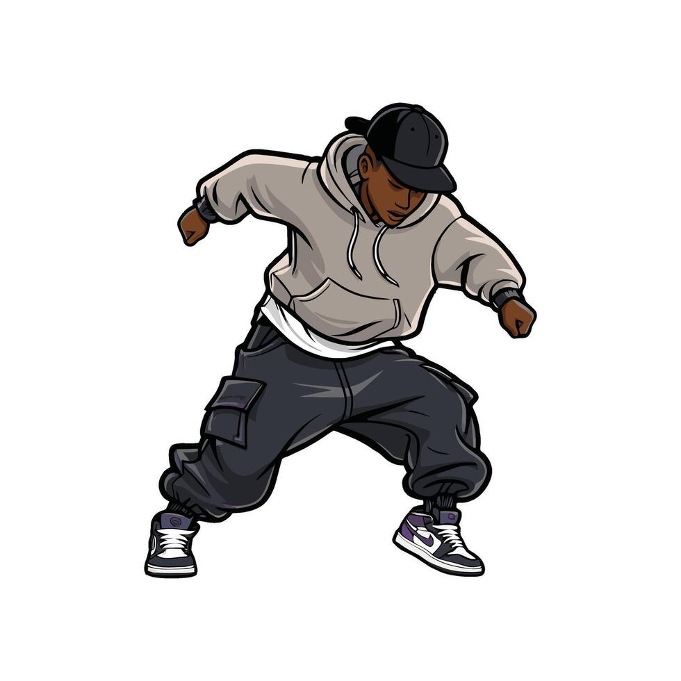 Hip hop dancer illustration vector