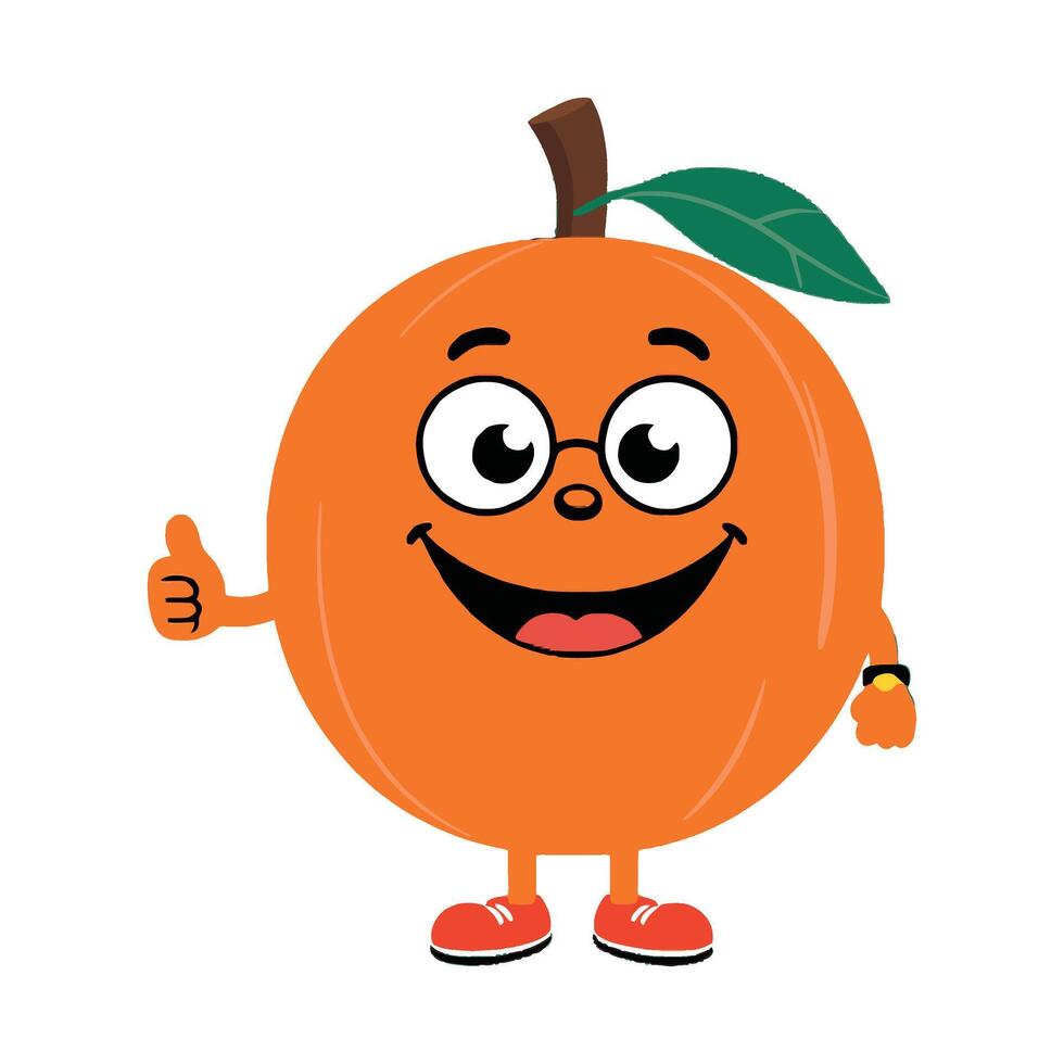 An orange character with glasses and a thumbs up vector