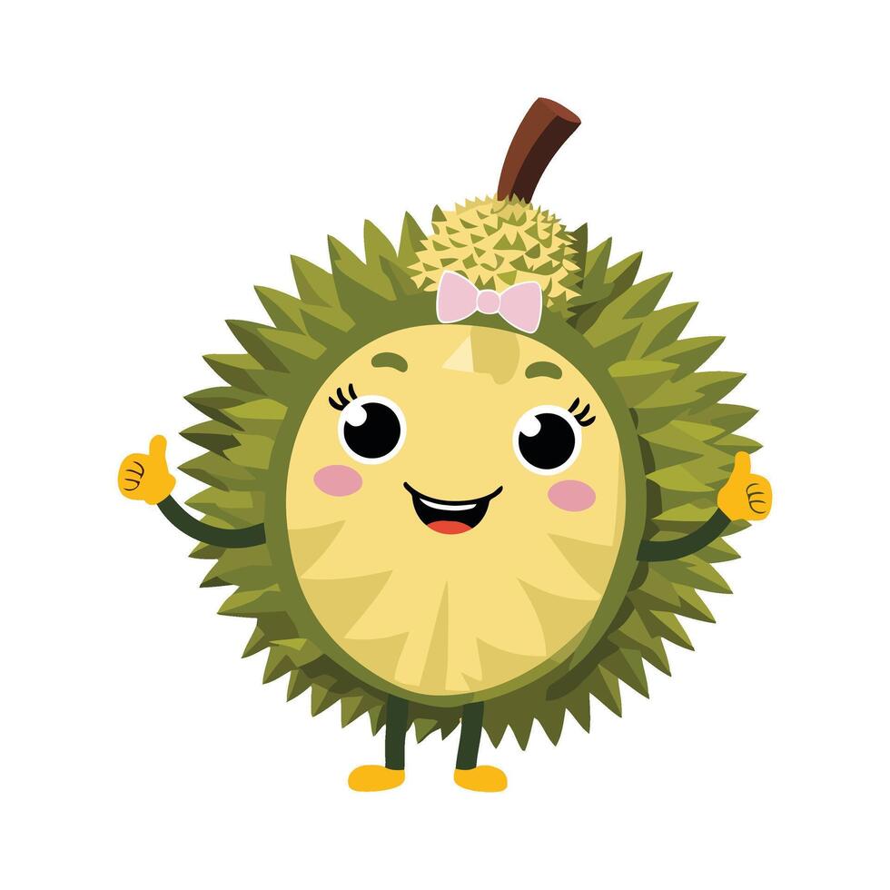 Cute durian fruit illustration vector