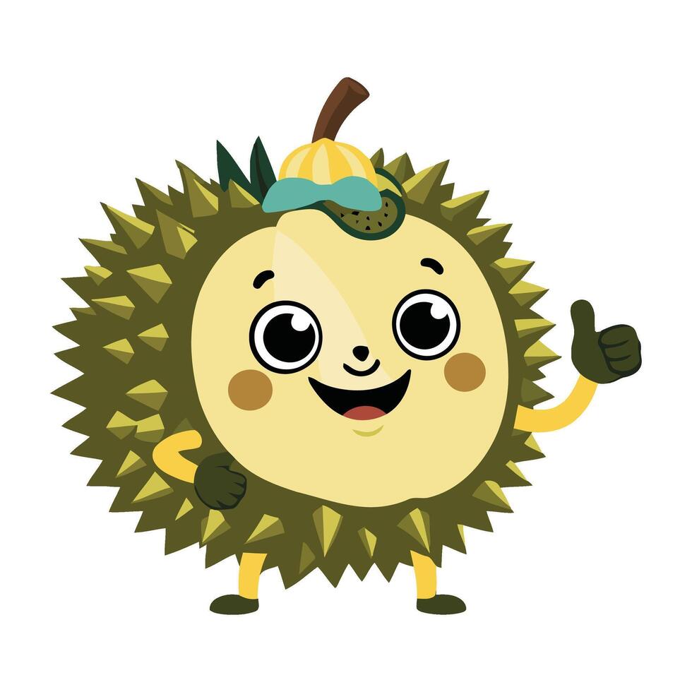 A durian fruit character with a thumbs up vector