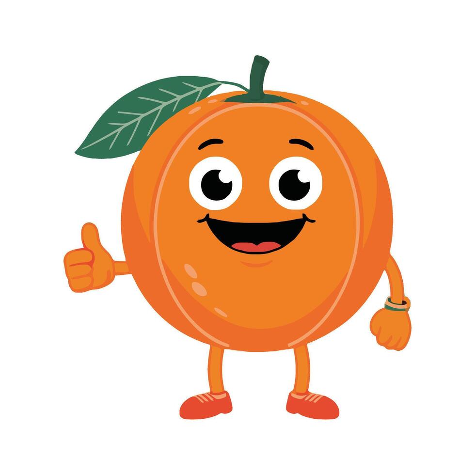 Orange character with thumbs up vector