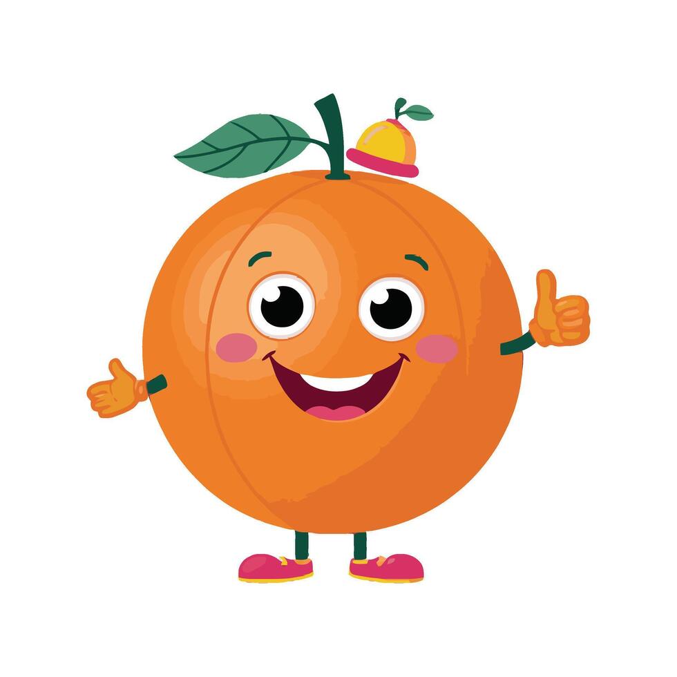 Orange character with thumbs up vector