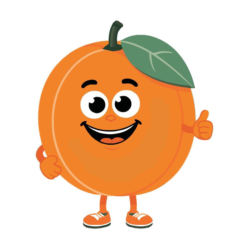 Orange character with thumbs up and smiling vector