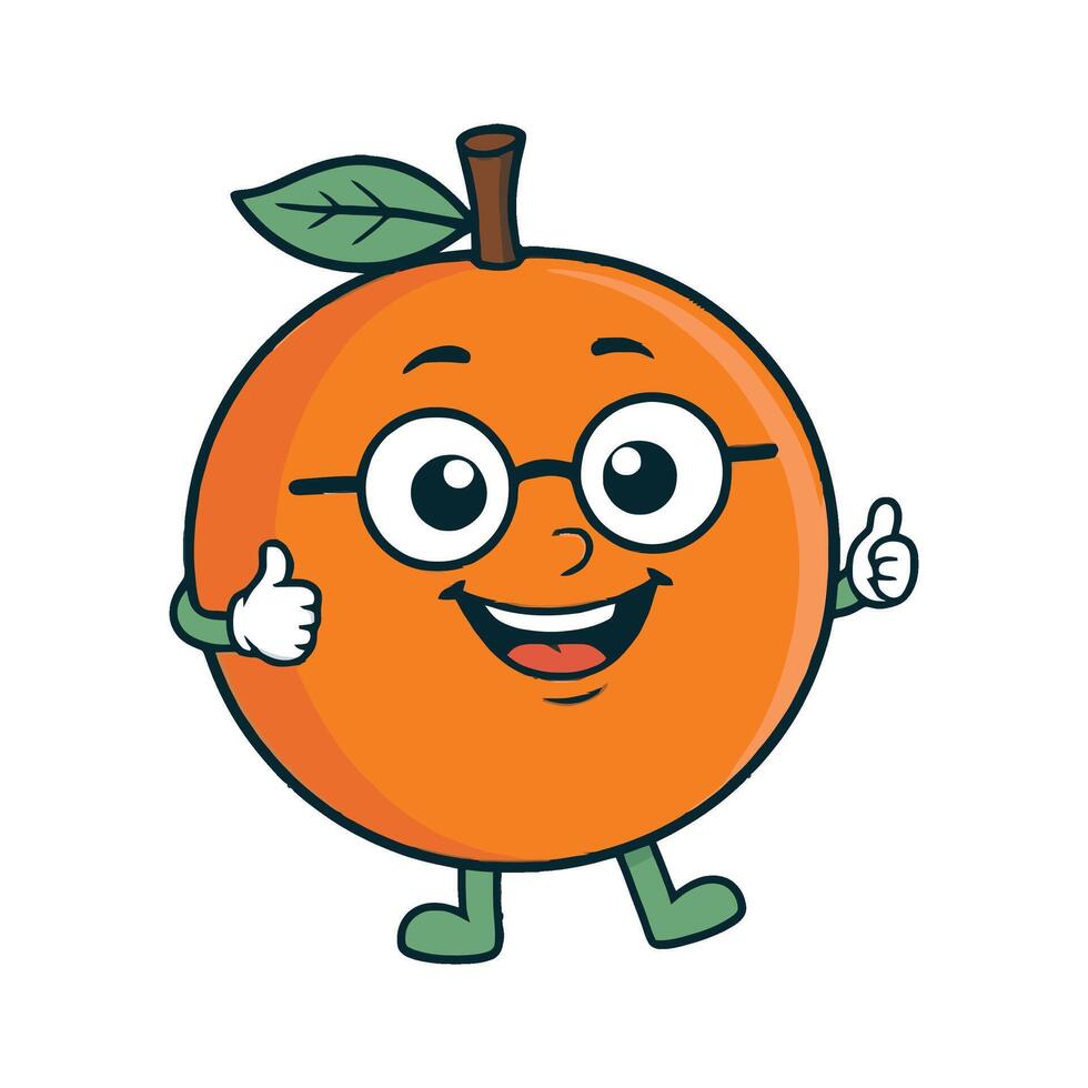 An orange character with glasses and a thumbs up vector