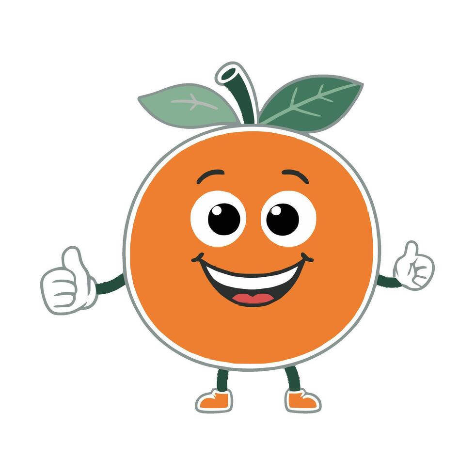 Orange character with thumbs up and thumbs down vector