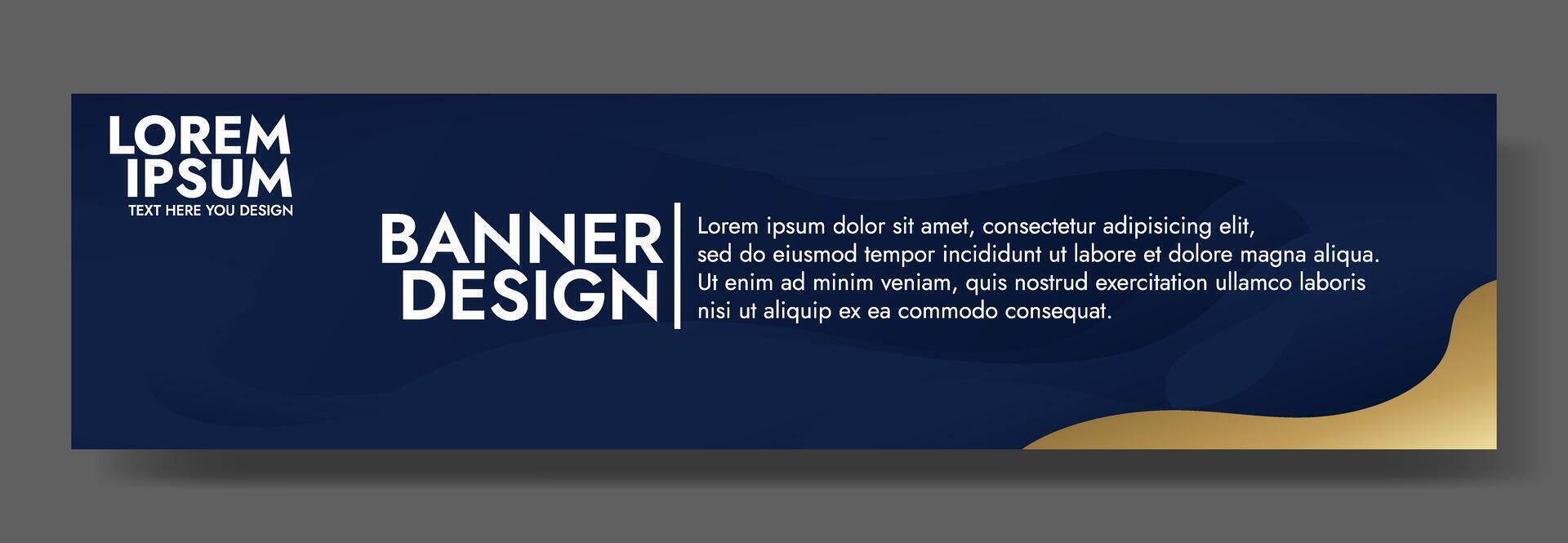 Abstract Blue Banner Design wiAbstract Blue Background with Gold Wavesth Gold Waves vector