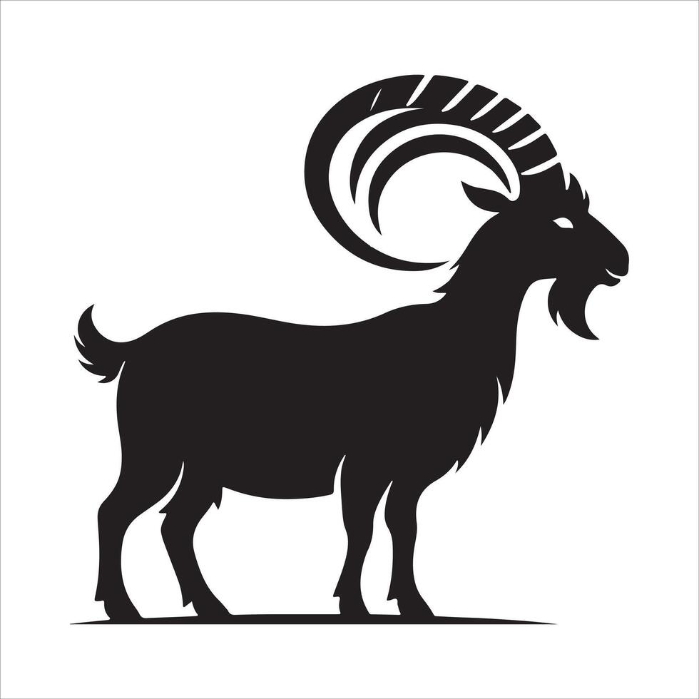 silhouette image of a Goat on a white background vector