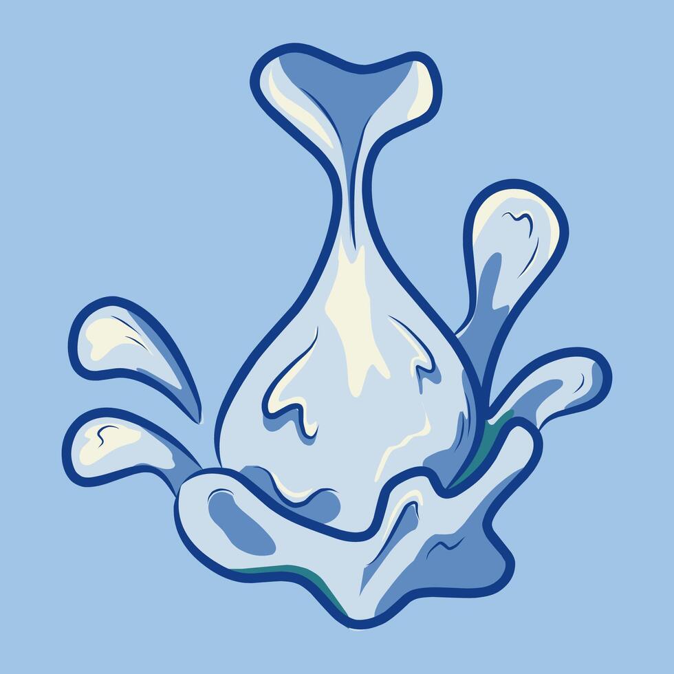 cartoon illustration of a water drop vector