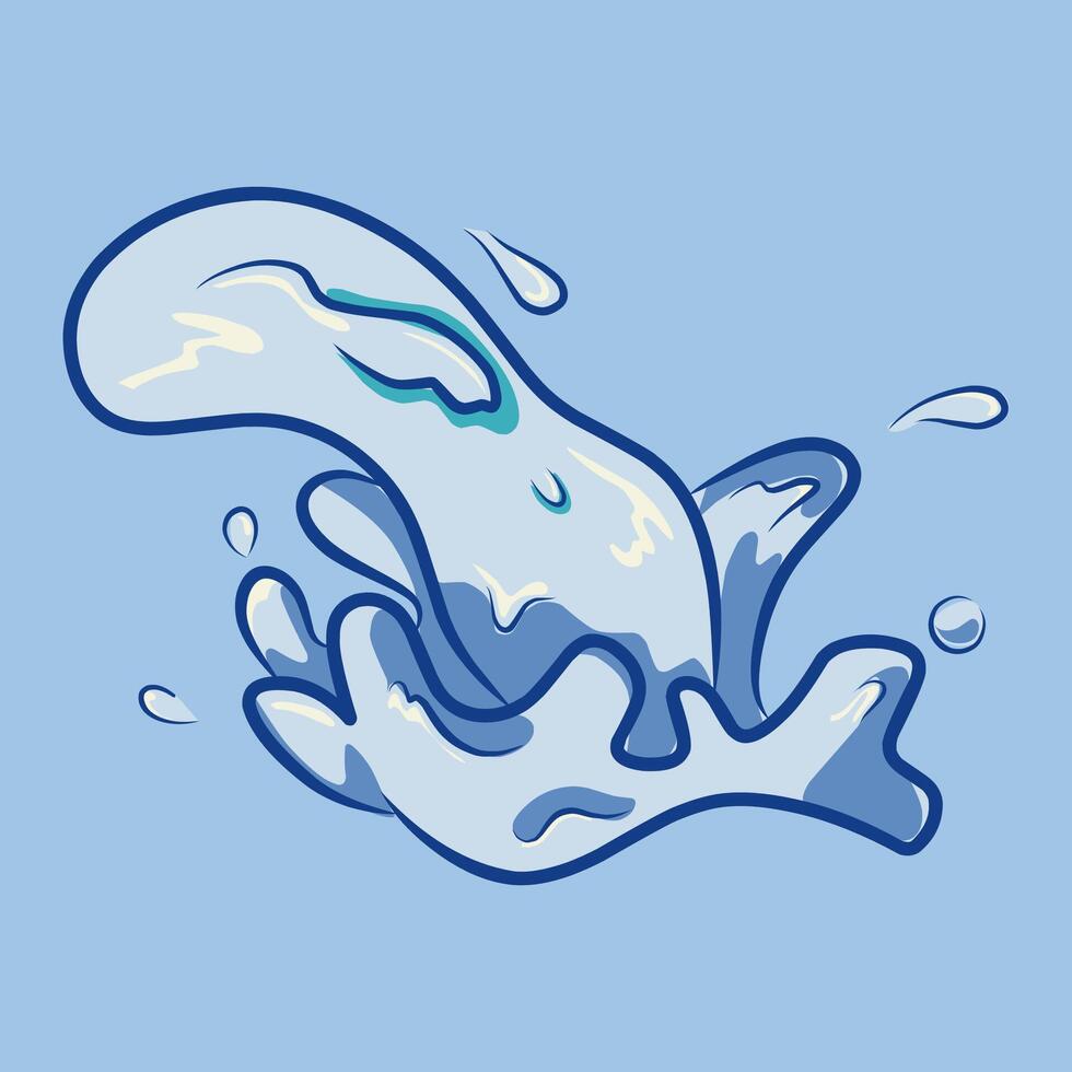 cartoon illustration of a water splash vector