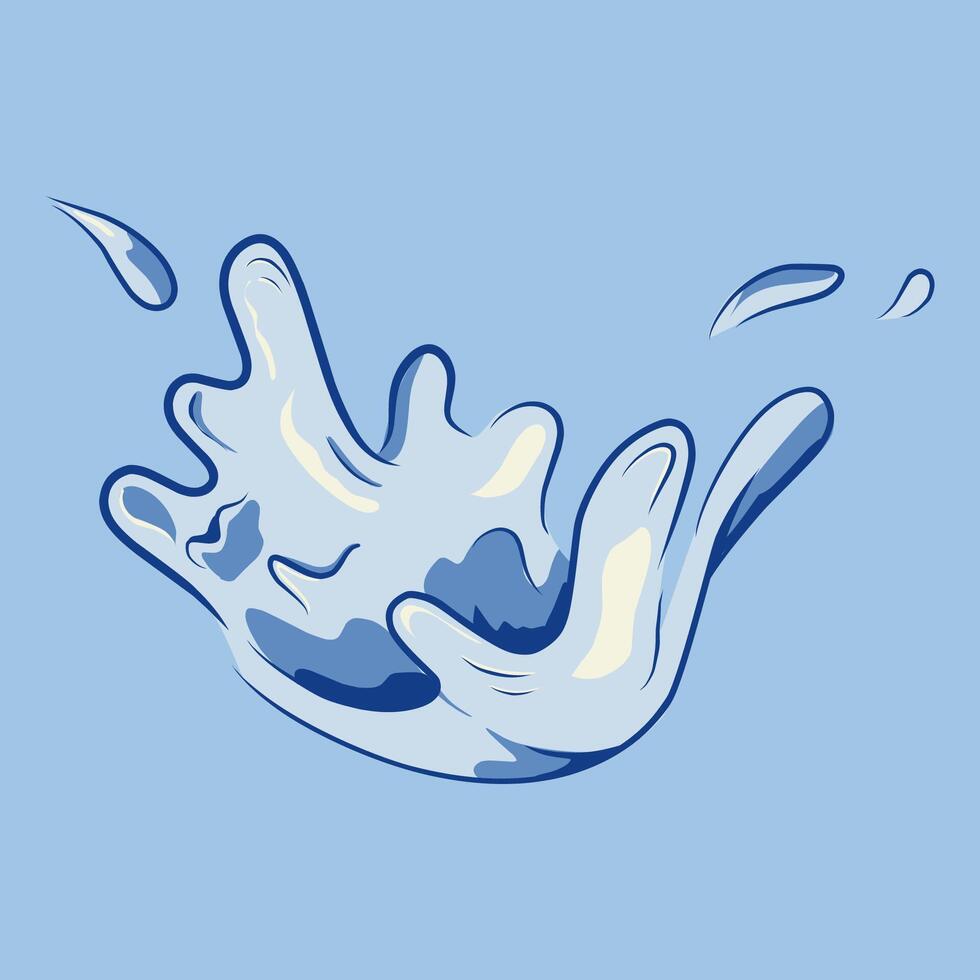 a cartoon splash of water on a blue background vector