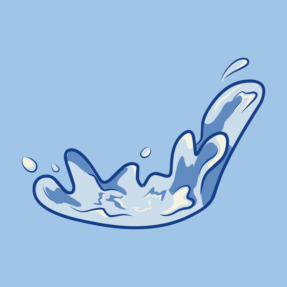 a cartoon splash of water vector