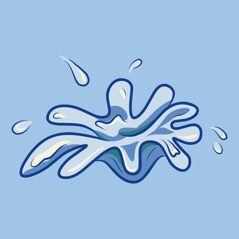 a splash water isolated on a blue background vector