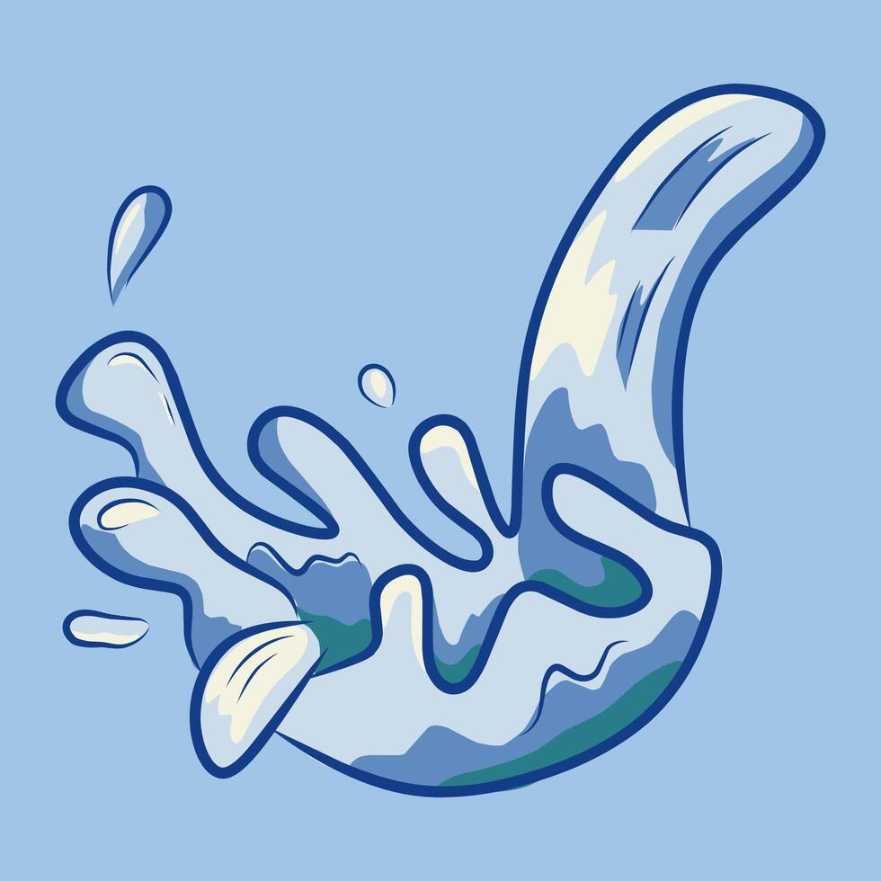 a cartoon illustration of a splash of water vector