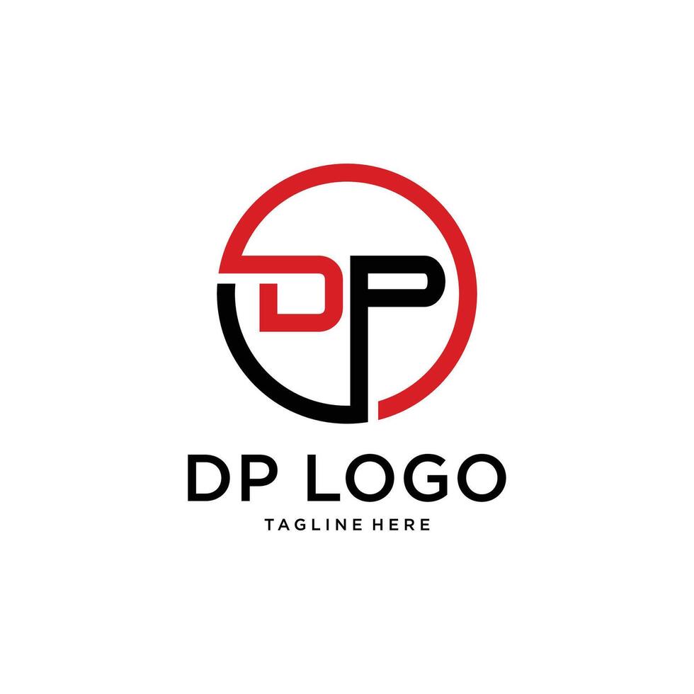 Letter DP circle logo icon design . monogram logo illustration vector