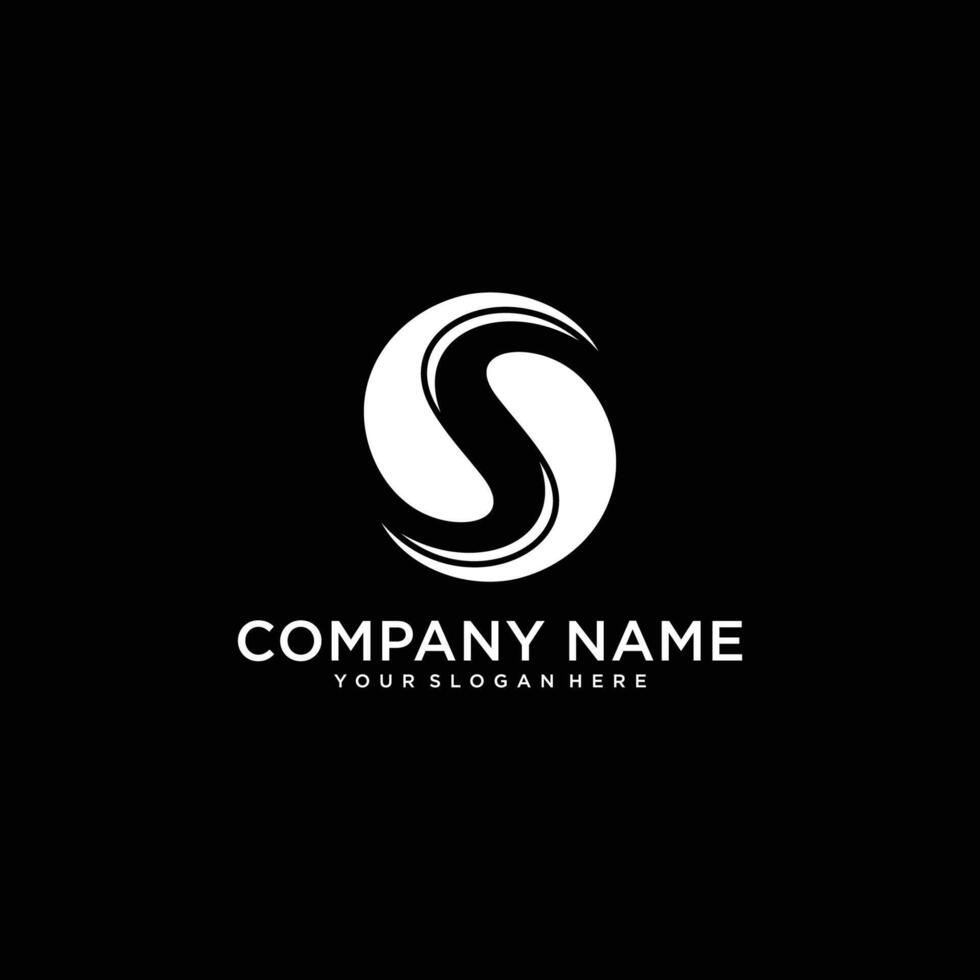Creative modern trendy stylish sports brand, black and white S initial based font logo font, illustration vector