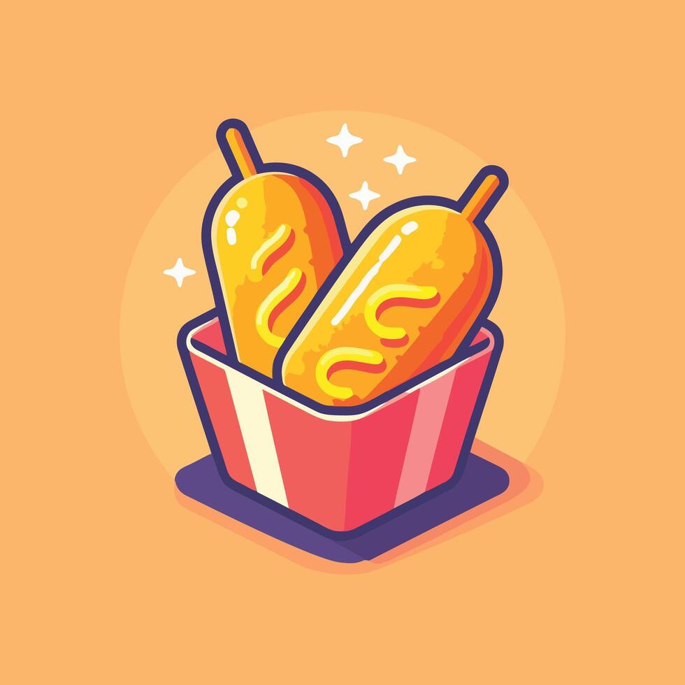 Hot Dogs in a box icon vector