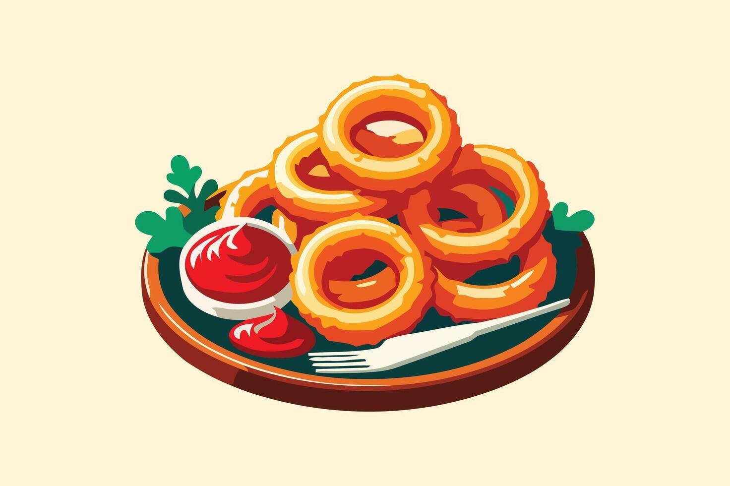 A flat illustration of a Onion Rings. vector