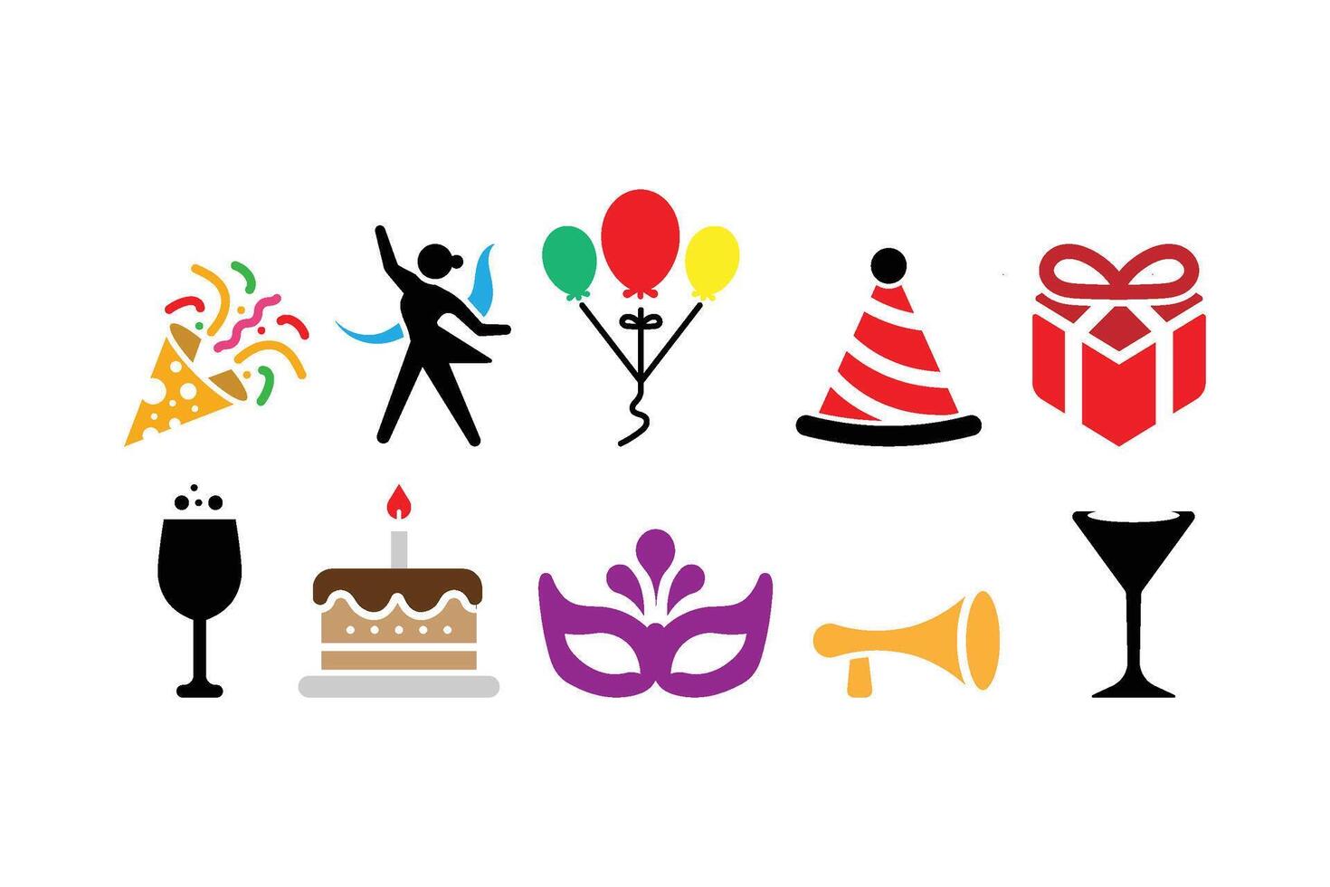 party icon illustration set vector