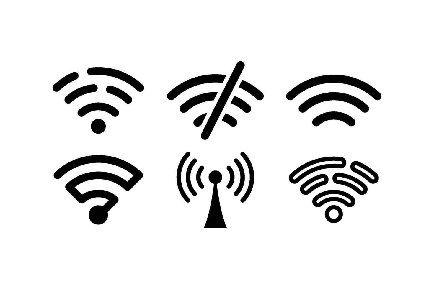 Wifi symbol icon design template isolated illustration vector
