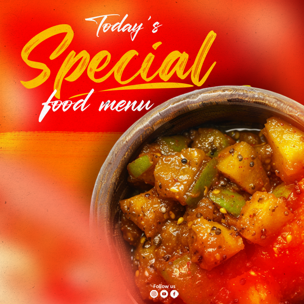 Today's special food menu banner social media post template psd